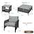 LEVELEVE Balcony Furniture 5 Piece Patio Conversation Set, PE Wicker Rattan Outdoor Lounge Chairs with Soft Cushions 2 Ottoman&Glass Table for Porch, Lawn-Brown Wicker