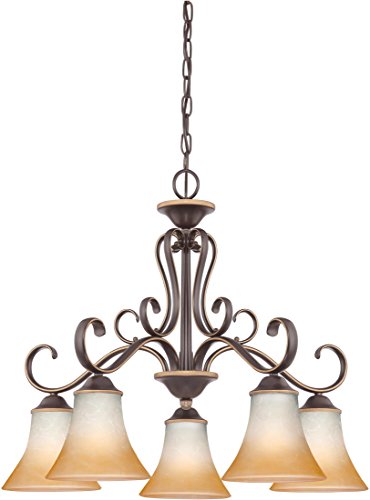 Quoizel DH5105PN Duchess European Downlight Chandelier, 5-Light, 500 Watts, Palladian Bronze (21" H x 25" W)