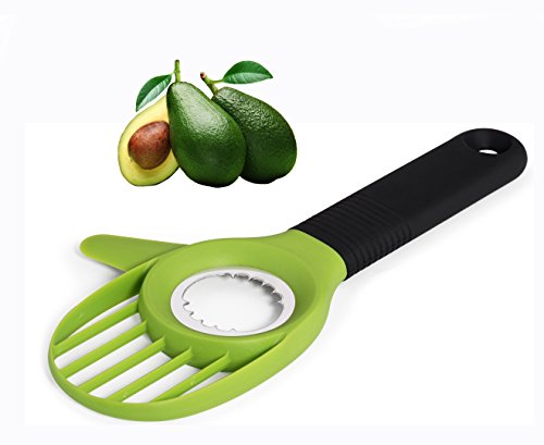 Uniquee 3-In-1 Avocado Tool Slicer Pitter Cutter Corer Peeler Skinner For Fruit With Comfort-Grip Silicone Handle (Green) #TOP30
