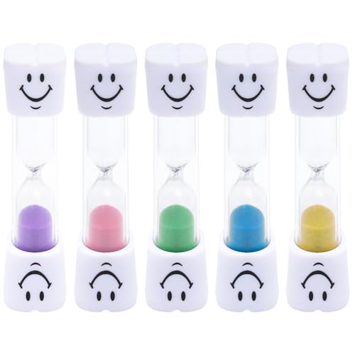 VOSSOT 5 Stück Sanduhr 3 Minuten, Präzise Zahnputzuhr Teeuhr Sanduhren Set Zähneputzen Timer, Sanduhr Timerfür Bad, Küche, Büro und Reise, Stoßfest Wiederverwendbar(Blau, Lila, Rosa, Grün, Gelb) VOSSOT 5 Stück Sanduhr 3 Minuten, Präzise Zahnputzuhr Teeuhr Sanduhren Set Zähneputzen Timer, Sanduhr Timerfür Bad, Küche, Büro und Reise, Stoßfest Wiederverwendbar(Blau, Lila, Rosa, Grün, Gelb)