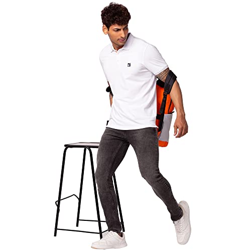 Image of Spykar Men's Slim Fit Polo Neck Half Sleeve Solid Casual T-Shirt