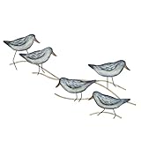 Shorebirds Metal Wall Sculpture | Handpainted Dark Blue, White, and Sand Coastal Hues | Charming Sandpiper Shore Bird Design | Beach Nature Themed Metal Wall Art for Indoor or Outdoor Covered Area Use