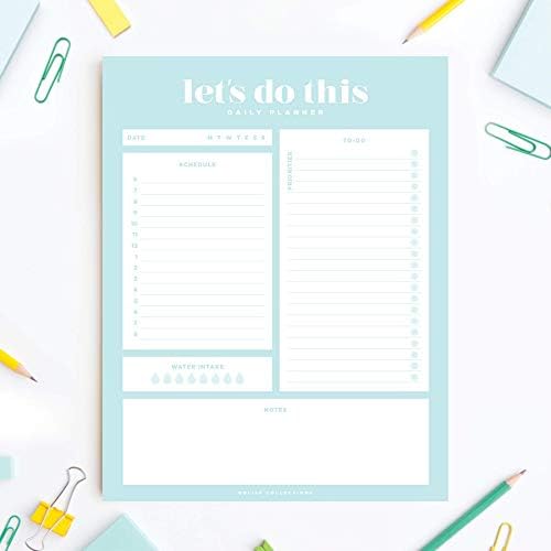 Bliss Collections Daily Planner Tear Off Pad, 50 Undated Sheets, Desk Notepad, Let's Do This Daily Calendar, Schedule, Task Planner, To Do List, Priorities Tracker and Organizer, 210 x 297 mm