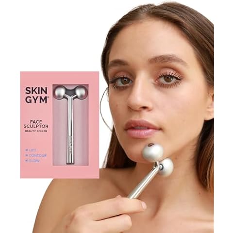 SKIN GYM Face Sculptor Beauty Roller - Stainless Steel Face Roller Massager Tool for Wrinkles and Lifting, Anti Aging Facial Roller to Release Muscle Tension, Contour Face and Improve Skin Appearance Cover