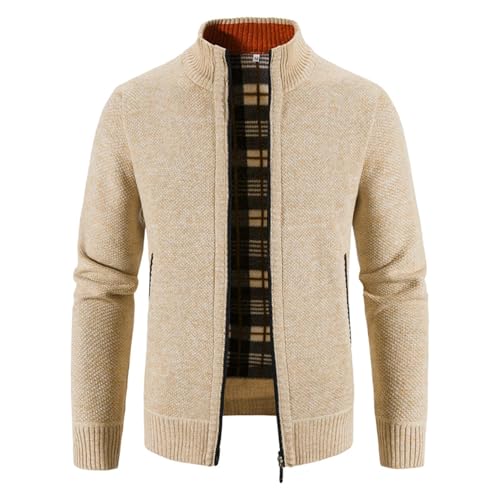 Suéter de punto térmico para hombre que elimina el frío corporal con forro denso 1