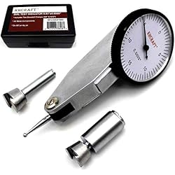 Professional Dial Test Indicator 0-0.03” Range, 0.0005” Graduation – Hardened Steel All-Metal Body with Dual Dovetail Mount (3/8” & 5/32”), Machinist Gauge in Storage Case