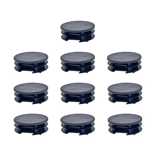 Image of Outwater Plastic 2 inch Dia. Round Insert End Caps for Tubing, Finishing Plug for Round Tubing Chair Glide, Floor Protector, Fits Multi Gauge Tubing, USA Made, 10 Pack