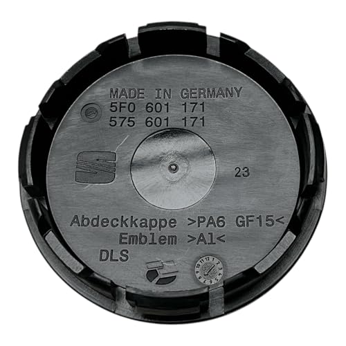Seat 5F0601171CBX Radkappe (1 Stück) Radzierkappe Nabenabdeckung Nabenkappe, schwarz/silber