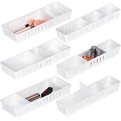 Pluspace 6 PCS Desk Drawer Organizer, Bathroom Drawer Organizer Trays