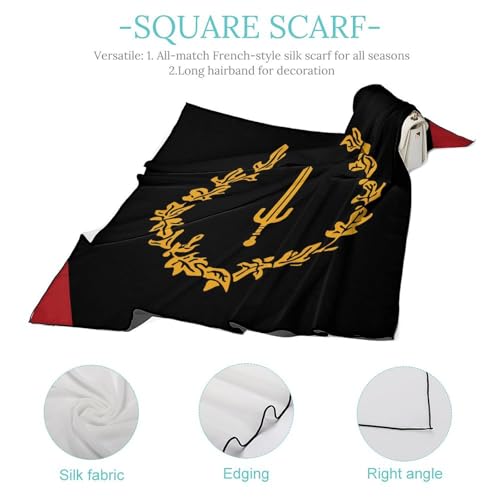 Black American Heritage Flag Fashion Head Scarf for Women Silk Like Bandana Kerchief Satin Square Scarves Gifts 27"4