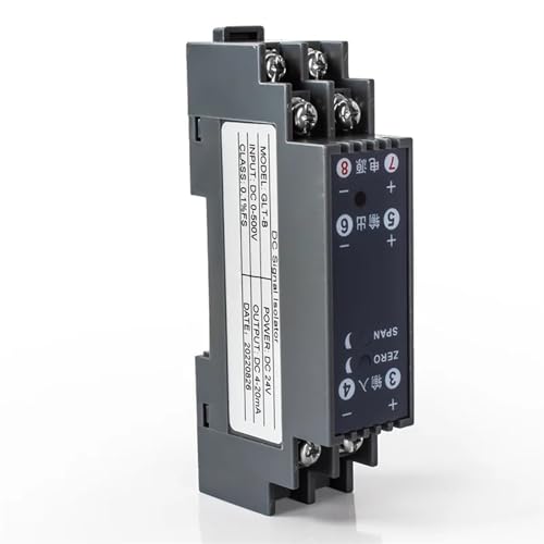 Transmisor de voltaje compacto con entrada AC 0-5V y salida 0-10V para carril DIN 7
