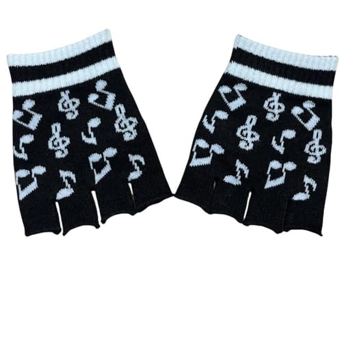 mugesh - mugesh Handschuhe Notenmix - schönes Geschenk für Musiker (weiß)