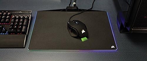 Corsair mm800 RGB Polaris Hard Surface Mousepad (15 Zone RGB Lighting, Low Friction Micro-Textured Surface, Built-In USB Pass-through Port, 400 mm x 340 mm x 35 mm) - Black