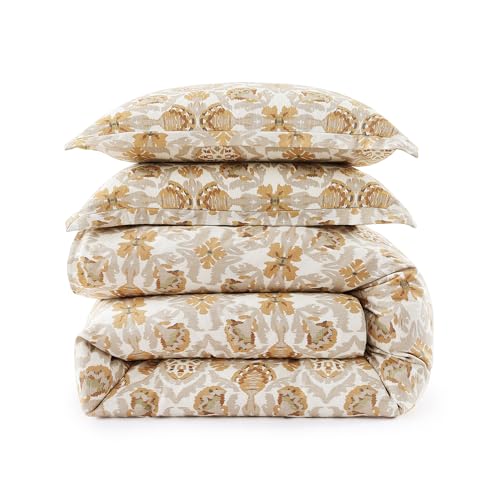 Image of HiEnd Accents Andie Washed Linen 3 Piece Queen Vintage Floral Comforter Set