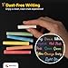 Kedudes Dustless Chalk with Eraser, 24pk - 12 Colored Chalkboard Chalks and 12 White Chalk for Chalkboard and Board Erasers Set - Blackboard Chalks and Eraser with Wooden Handle