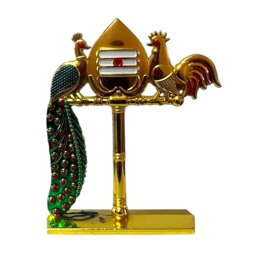 Image of Steel Murugan Vel Statue (8 cm) | Divine Lord Karthikeya Spear for Car Dashboard & Pooja Room Decor | Durable Red Vel Idol for Altar & Spiritual Gifting (with kodi)