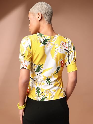 Image of PURVAJA Women's Polyester Floral Relaxed Fit Shirt