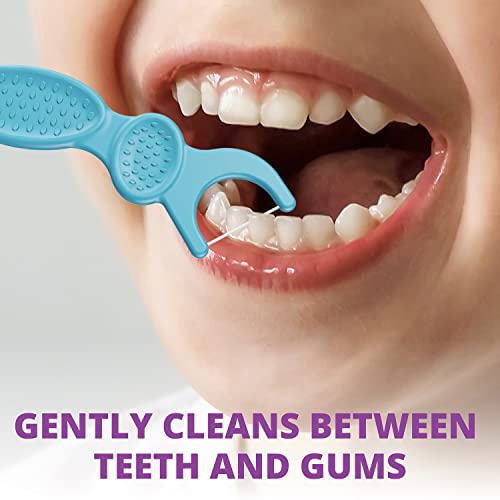 Plackers Kids Dual Gripz Flossers With Fluoride, Grip Me Handle, Fruit Smoothie Swirl Flavor, Bpa Free, Colorful Floss Picks For Kids Of All Ages, 75 Count (Pack Of 4) #TOP4