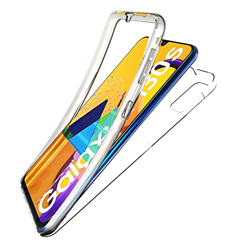 N NEWTOP Cover Compatibile con Samsung Galaxy M30S, Custodia Crystal Completa Case Guscio TPU PC Protezione Urti 360° Fronte Retro Full Body Trasparente Resistente