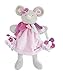 Doudou et Compagnie - Doudou Marionnette à Main Souris - 28 cm - Gris/Rose - DC3085