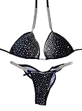 New, Never Worn Crystal Fitness Competition Bikini Suit- Desire Black