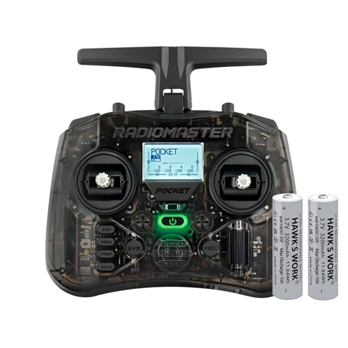 Radiomaster Pocket Hall Gimbal-Sender ELRS Fernsteuerung Tragbar Leichtgewichtig Integrierte LED-Leuchte Klappbare Antenne Modus 2 (Holzkohle)