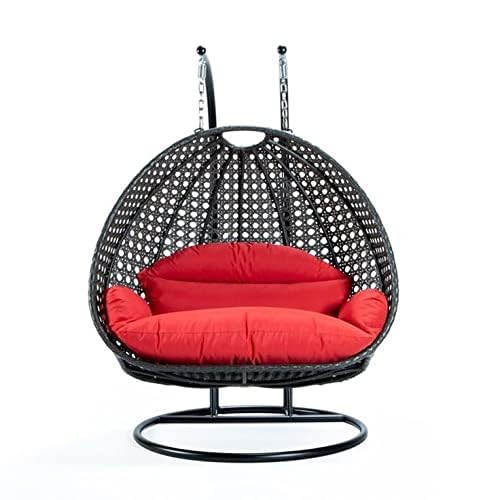 2 Seater Hammock Swing Chair with Stand & Cushion Hammock Hanging Jhula for Indoor|| Outdoor|| Balcony||Home|| Patio|| Balcony|| Garden(Swing Black & Cushion- White)-image-15