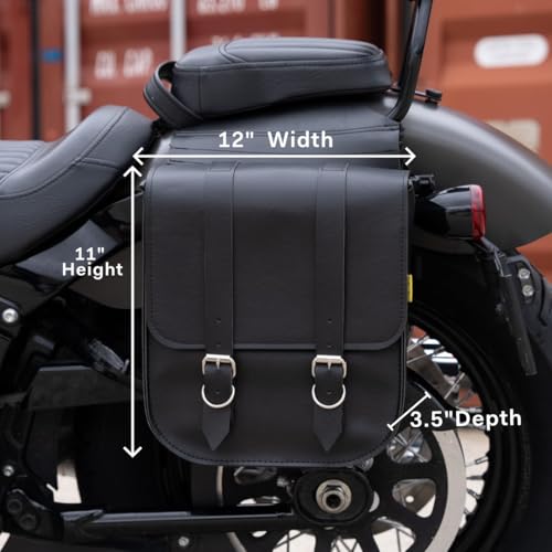 Juego de Alforjas para Moto de Cuero Sintético 15 Lts miniatura 2