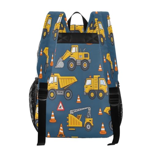 Clear Backpack for School Yellow Truck Tractor Pattern Transparent Bookbag for Girls See Through PVC Boy Backpacks3