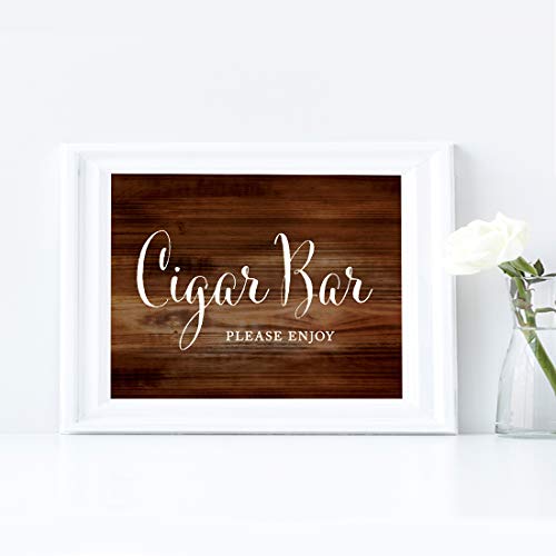 Andaz Press Wedding Party Signs, Rustic Wood Print, 8.5x11-inch, Cigar Bar Please Enjoy Reception Table Sign, 1-Pack, Unframed - Image 4