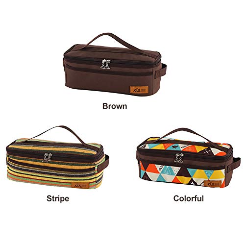 Camping Travel Cooking Utensils Organizer Travel Bag With Net Pockets, Portable Pouch For Bbq Camp Cookware Kitchen Kit,13X5.1X4.9Inch (Oxford Cloth, Nylon, Metal) #TOP4