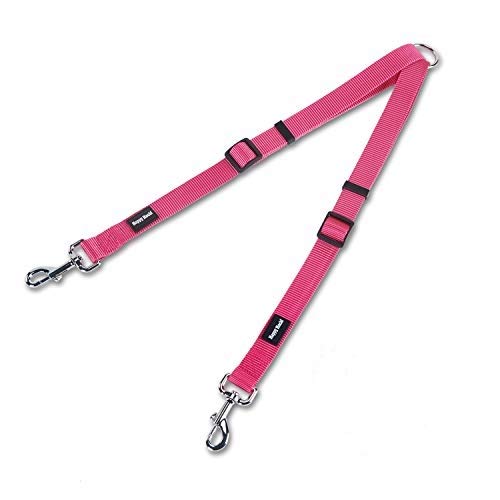 Accesorios para Perros HAPPY HACHI Correa Doble para 2 Perros Ajustable Resistente Sin Enredos Correa de Nylón para Dos Perros Grandes Medianos...