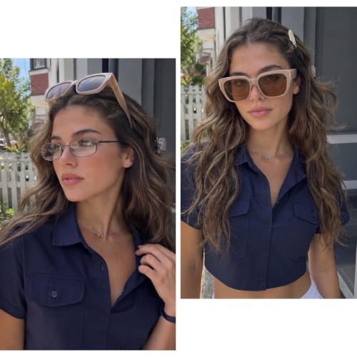 Image of HAOLOTA Polarized Fit Over Glasses Sunglasses for Women Men Trendy Square Wrap Around Shades UV Protection