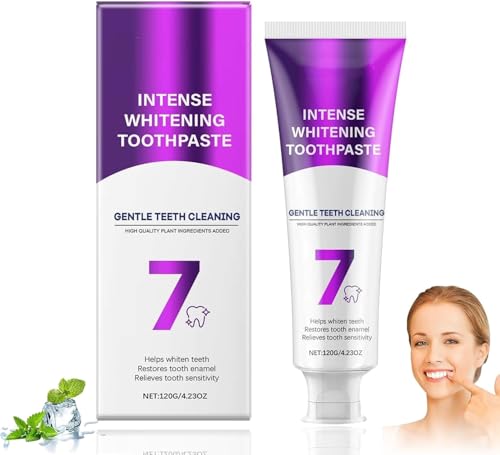 7 Pro Starke Zahnaufhellungs-Zahnpasta Intense Whitening 7 Pro Intense Whitening Zahnpasta für weiße Zähne frischen Atem & gesundes Zahnfleisch sanfte Formel (1Pc)