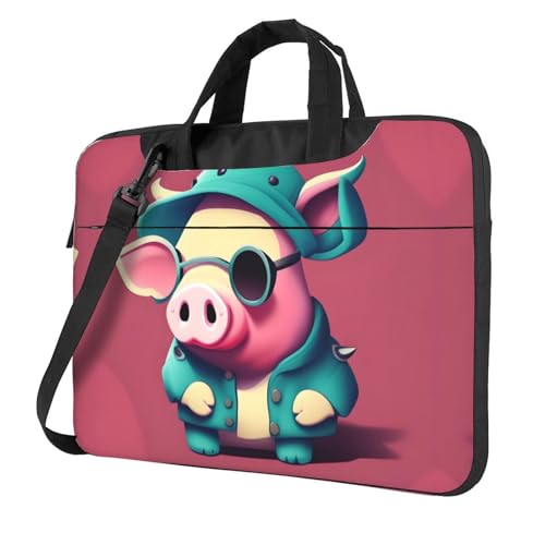 Housse pour ordinateur portable 13 14 15.6 pouces sacoche PC cochon mignon avec poignée