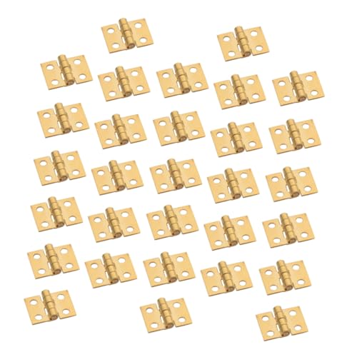 PRETYZOOM 30個 銅製ミニ蝶番 小型木製ジュエリーボックス用ヒンジ 工芸品用錆びにくい耐久性小さな箱ヒンジ