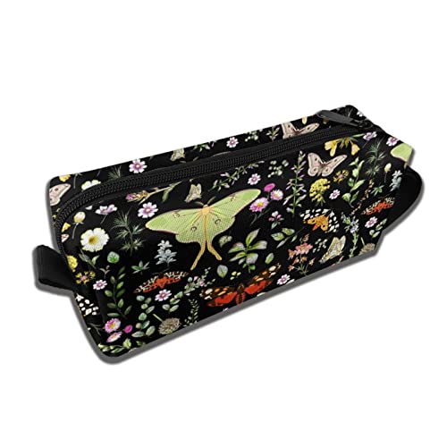 Butterflies Moths Flower Makeup Bag For Women, Portable Cosmetic Bag Zipper Pouch Travel Toiletry Organizer Bag3