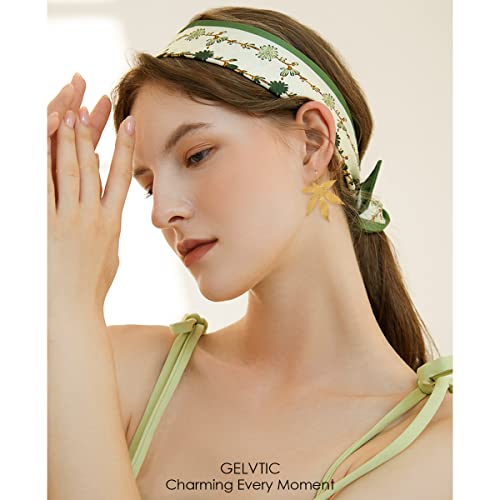 Gold Leaf Earrings for Women Lightweight Statement Palm Leaves Drop Dangle Fall Earring Ginkgo Dangling Monstera Big Filigree Boho Hook Jewelry Birthday Valentine's Day Gift3