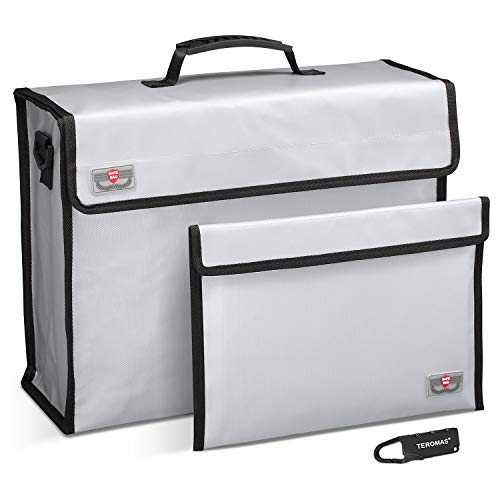 Fireproof Document Bags, TEROMAS Extra Large (17″ x 12.8″ x 5.8″) Fireproof Safe