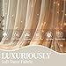Patioman 10x8ft Ivory Tulle Backdrop Curtain with String Lights, Wrinkle-Free Sheer Wedding Backdrop for Birthday Parties, Baby Showers, Bridal Showers, Photo Shoots and Home Decorations, Ivory