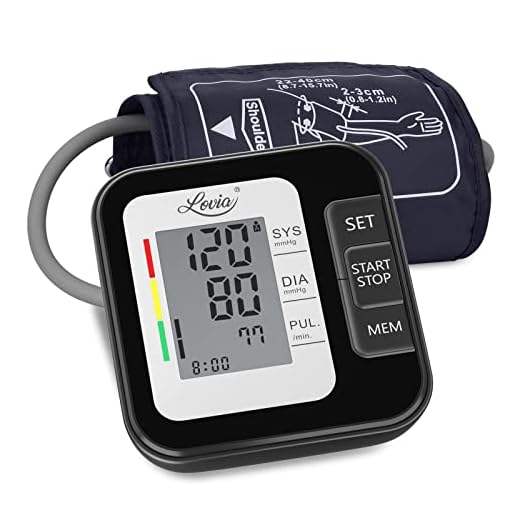 Tensiómetro de Brazo Digital - Tensiometro de Brazo Automatico LCD, Brazalete Grande de 22-42 cm, Detección de Frecuencia Cardíaca Irregular 2 Memorias de Usuario (2 * 120) Recargable Usb