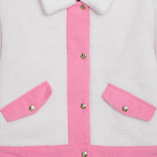 Jessica Simpson Girls' Sherpa Trucker Jacket with Corduroy Trim4