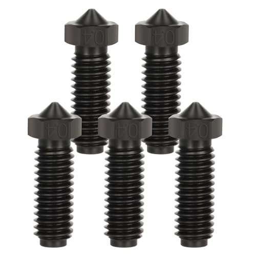 5PCS 0.4mm Hardened Steel Volcano Nozzle 1.75mm Filament for Anycubic Kobra 2/2 Neo/2 Pro/2 Plus/2 Max, Wear Resistant H
