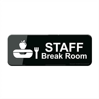 Acrylic Staff Break Room Sign, Self-Adhesive for Restaurant Employee Lounge Doors, Hospital Nurse Rest Areas, Office Building Staff Break Zones, and Hotel Housekeeping Lounges, 3x9 Inch