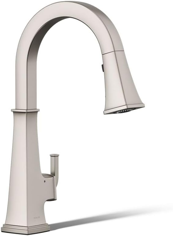 Kohler 23832-VS Riff Touchless Kitchen Sink Faucet, Kitchen Faucet with Pull Down Sprayer, Touchless Faucet for Kitchen Sink, Vibrant Stainless