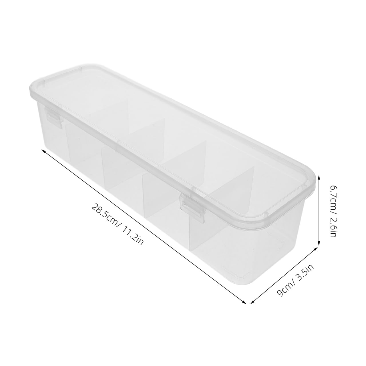 VOSAREA Tea Bag Organizer Teabag Holder Organizer 5 Compartments Tea Storage Box Station Bin for Coffee Station Sugar Packet Sweeteners Beverage Supplies Clear