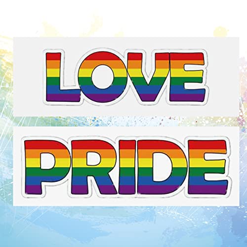 ABOOFAN 4 pçs Adesivo decorativo de arco-íris para colar com adesivo de orgulho bissexual amor + org