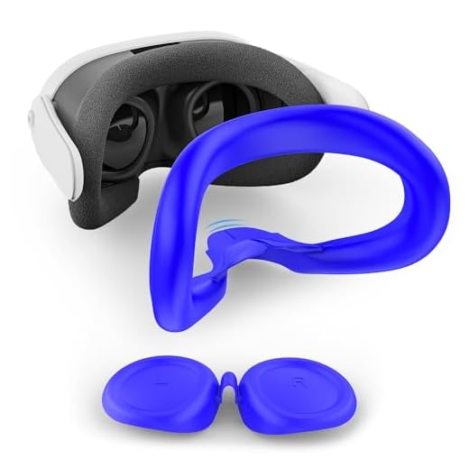 Acessórios Relohas Deluxe VR para Meta Quest 3, conjunto de capa de silicone seguro 2 em 1, inclui protetor de lente atualizado, capa facial (azul)