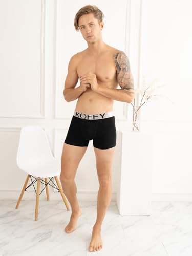 Image of KOFFY Men's Malleable Cotton Lycra Long Trunk with Minus Cutting Pouch and Moisture Wicking Properties
