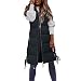 Steppweste Damen Lang-Winterjacke Ärmellose Weste mit Kapuze Steppmantel Reissverschluss Warmer Wintermantel Longweste mit Taschen Daunenweste Leichte Elegante Vest für Herbst und Winter M-4XL